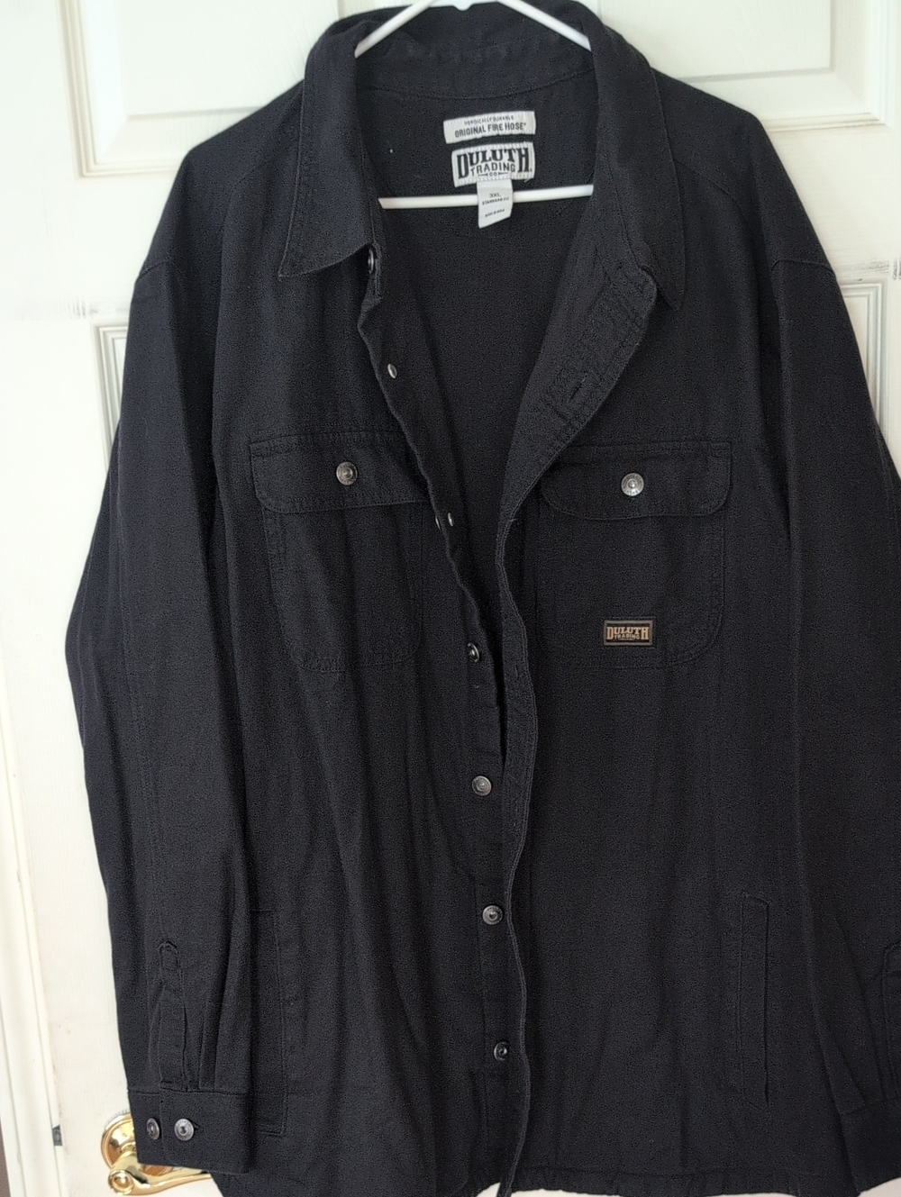 Duluth Trading Co Black Fire Hose Trucker Jacket 3XL